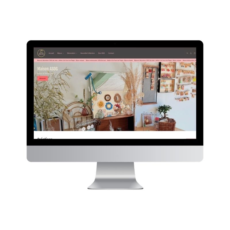 creation site internet e-commerce shopify maison asog bijoux fantaisie - webtea - la seyne - 83